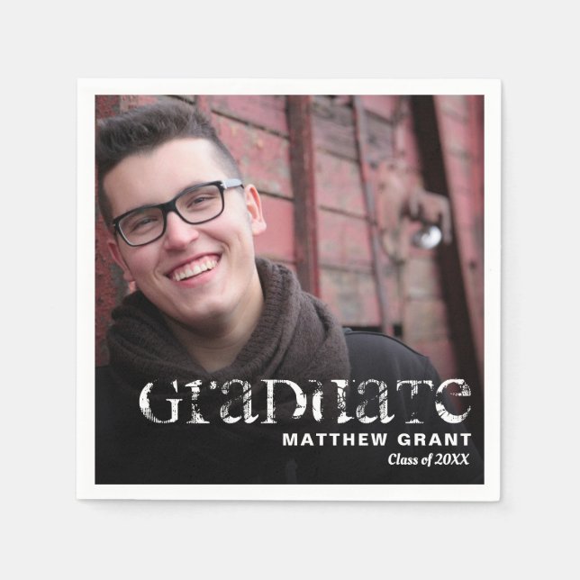 Servilleta De Papel Foto de celebración de graduación de moda (Anverso)