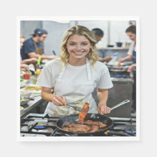 Servilleta De Papel Foto de Cocinar Tocino Personalizable