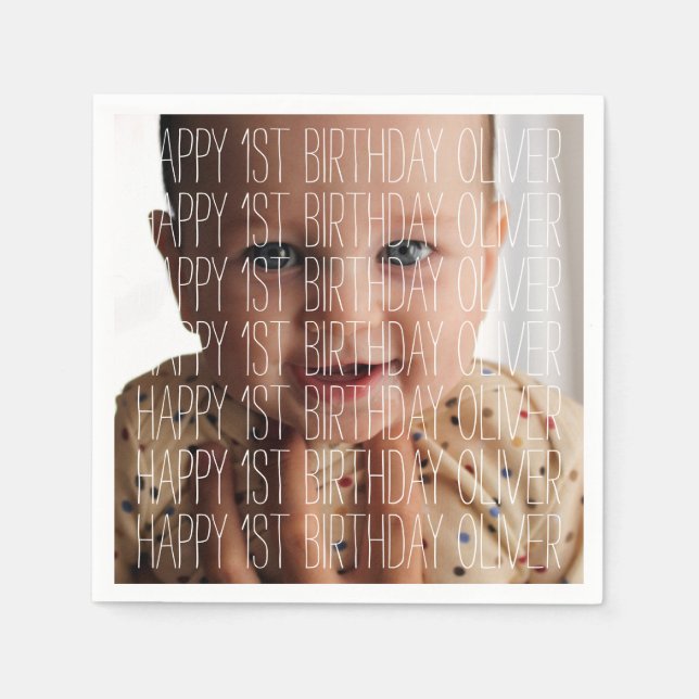 Servilleta De Papel Foto de cumpleaños (Anverso)