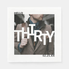 Servilleta De Papel Foto de cumpleaños 30 en la era moderna