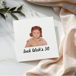 Servilleta De Papel Foto de Cumpleaños de Cóctel Personalizado Vintage
