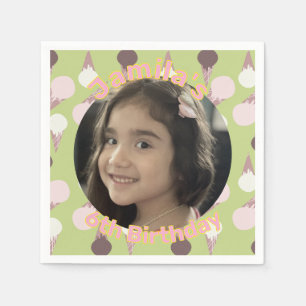 Servilleta De Papel Foto de cumpleaños del Fiesta Ice Cream