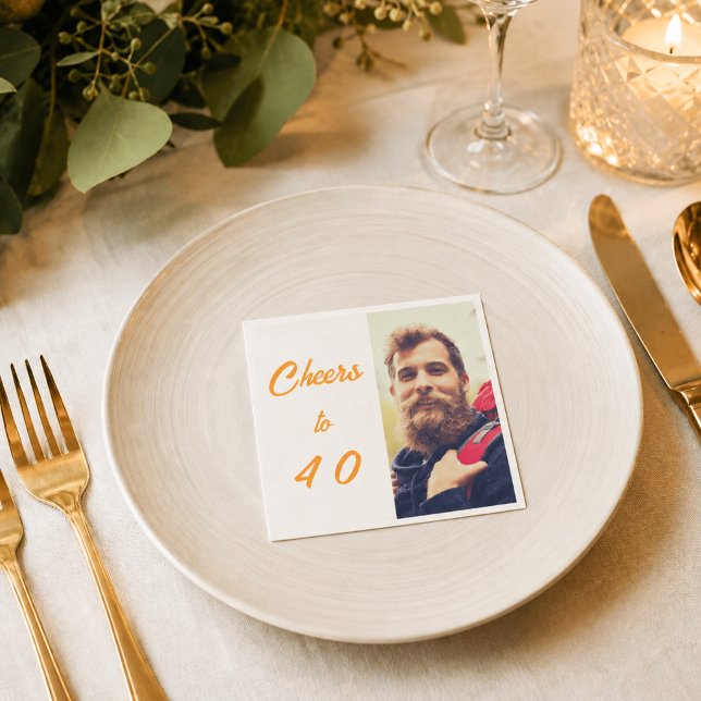 Servilleta De Papel Foto de cumpleaños hombres brindis oro blanco (Subido por el creador)