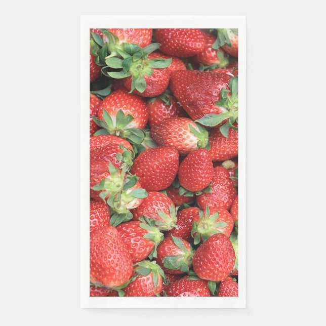 Servilleta De Papel Foto de Fresas de Jugo Rojo (Anverso)