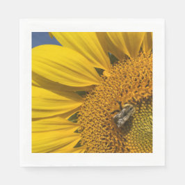 Servilleta De Papel Foto de girasol Abeja de verano Botánica