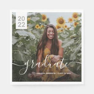 Servilleta De Papel Foto de graduación de guión simple