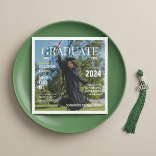 Servilleta De Papel Foto de graduación de revista moderna