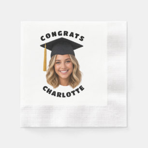 Servilleta De Papel Foto de graduación personalizada Fiesta de graduac
