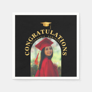 Servilleta De Papel Foto de graduado de Arch Felicitaciones Graduación