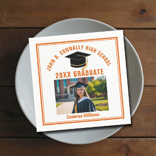 Servilleta De Papel Foto de graduado de naranja Fiesta de graduación 2