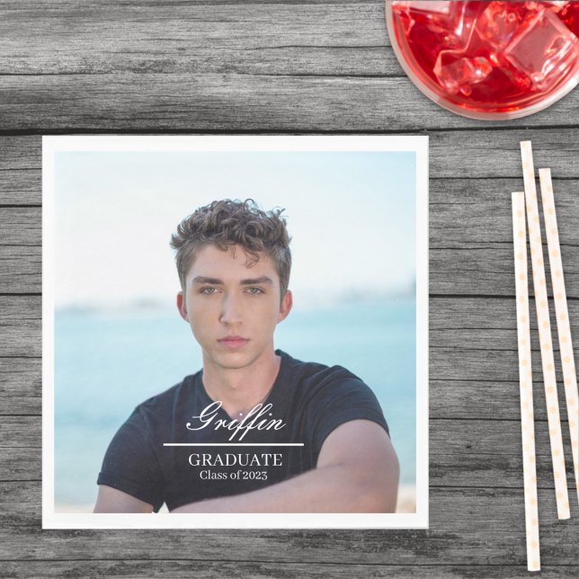 Servilleta De Papel Foto de Guy Grad Modern Graduate Personalizado (Subido por el creador)