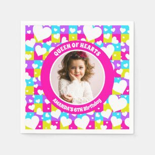 Servilleta De Papel Foto De La Fiesta De Cumpleaños De La Reina Neón D