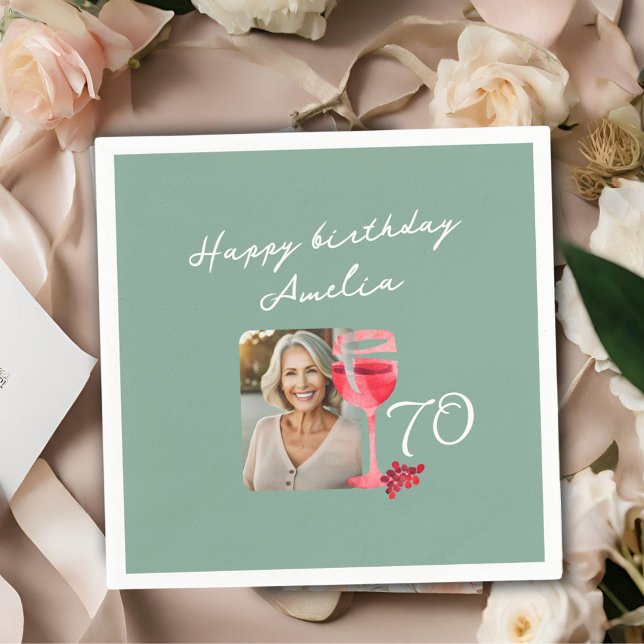 Servilleta De Papel Foto de la fiesta de cumpleaños de Red Wine Glass (Subido por el creador)