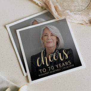 Servilleta De Papel Foto de la fiesta de cumpleaños número 70 con Chee