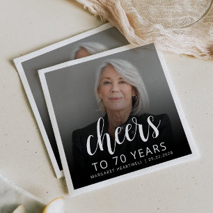 Servilleta De Papel Foto de la fiesta de cumpleaños número 70 con guió