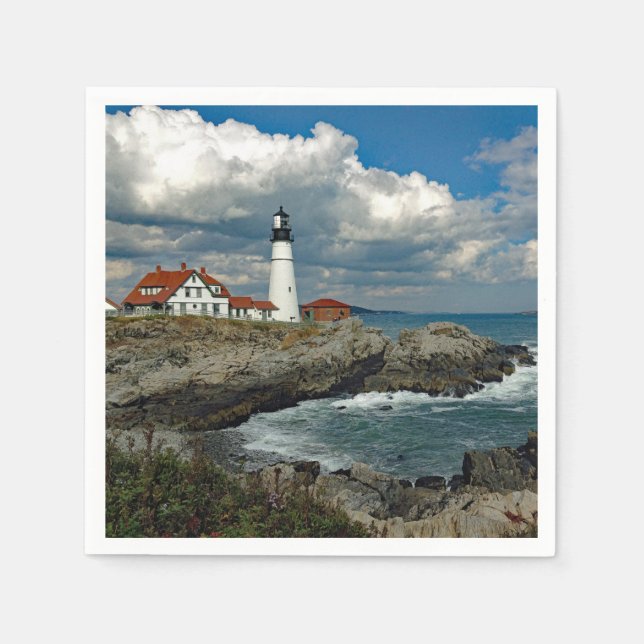 Servilleta De Papel Foto de Maine Portland Head Lighthouse (Anverso)