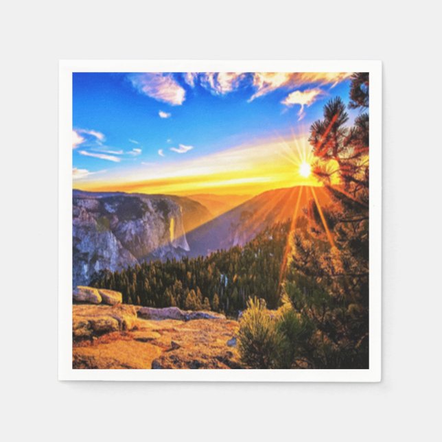 Servilleta De Papel Foto de Mountain Sunrise (Anverso)