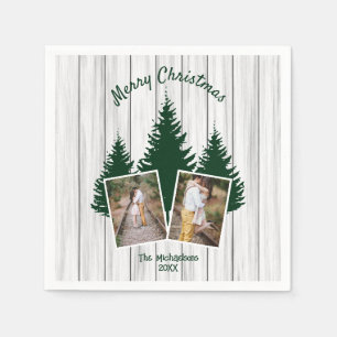 Servilleta De Papel Foto de Navidad Bosque Rústico