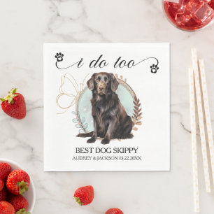 Servilleta De Papel Foto de perro Boda de recuperador plano finlandés