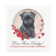 Foto de perro de boda de corazón rojo Affen Pinsch