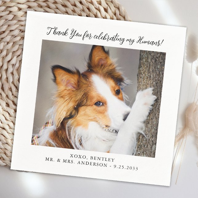 Servilleta De Papel Foto de perro lindo Boda moderno simple y personal (Subido por el creador)