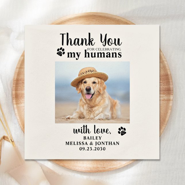Servilleta De Papel Foto de perro personalizada Gracias Boda Mascota (Subido por el creador)