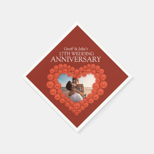 Servilleta De Papel Foto de personalizado del 17° aniversario de boda 
