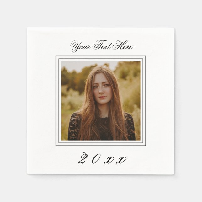 Servilleta De Papel Foto de personalizado Napkins Cumpleaños (Anverso)