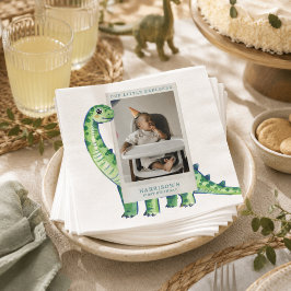 Servilleta De Papel Foto de primer cumpleaños de nuestro pequeño dinos