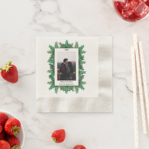 Servilleta De Papel Foto de ramas de árbol de Navidad