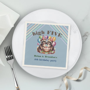 Servilleta De Papel foto de tema de mapache de fiesta de cumpleaños de