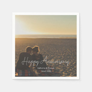 Servilleta De Papel Foto del Aniversario del personalizado Texto perso
