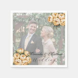Servilleta De Papel Foto del Boda Butter-Yellow Rose Bouquet