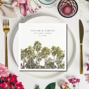 Servilleta De Papel Foto del Personalizado de árbol de palmas Boda de