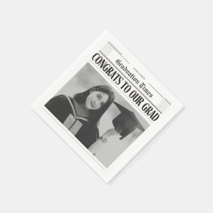 Servilleta De Papel Foto divertida única moderna periódico graduación