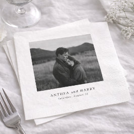 Servilleta De Papel Foto editorial serif negro y blanco boda