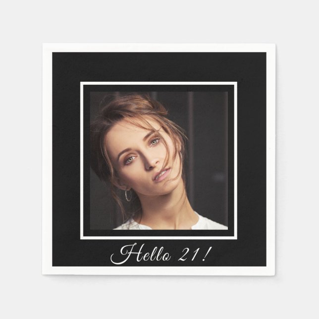 Servilleta De Papel foto en blanco negro de 21 años (Anverso)