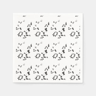 Servilleta De Papel foto en blanco y negro de hojas sobre un fondo bla