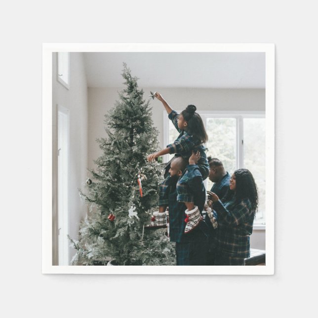 Servilleta De Papel Foto familiar personalizada (Anverso)