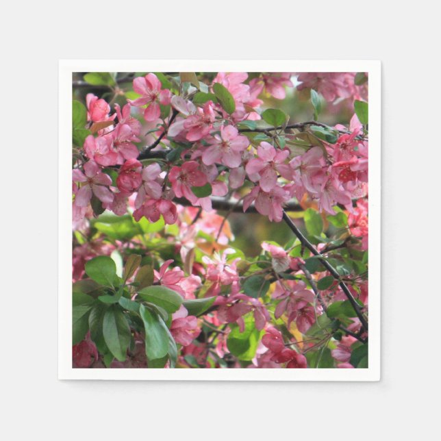 Servilleta De Papel Foto floral de Crabapple rosa (Anverso)