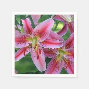 Servilleta De Papel Foto floral de Lily Rosa bonito