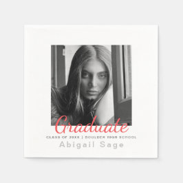 Servilleta De Papel Foto Graduación Minimalista Moderna Simple