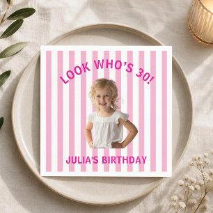 Servilleta De Papel Foto Infantil Personalizada Cumpleaños 30 40 50