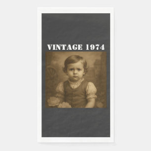 Servilleta De Papel Foto infantil personalizada y año Vintage personal