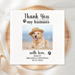 Servilleta De Papel Foto Mascota personalizada Gracias Boda de perro