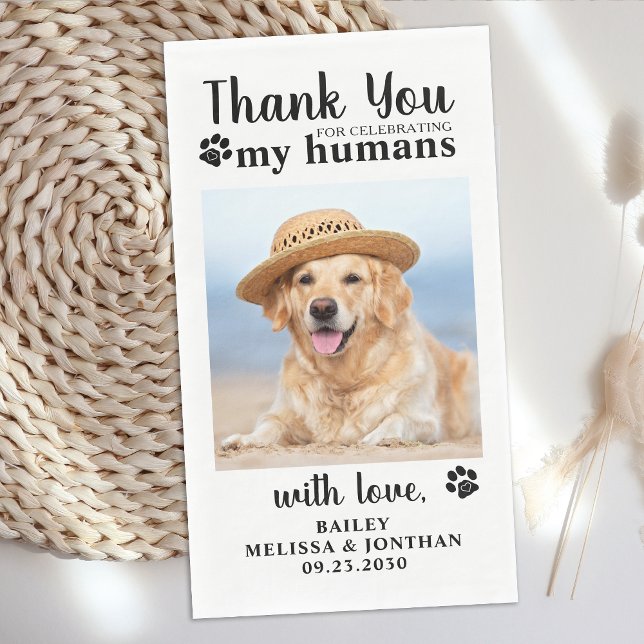 Servilleta De Papel Foto Mascota personalizada Gracias Boda de perro (Subido por el creador)