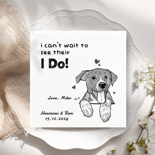Servilleta De Papel Foto Mascota personalizada Gracias Boda de perro (Subido por el creador)