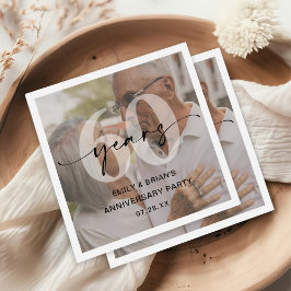 Servilleta De Papel Foto minimalista del 60° aniversario del Boda