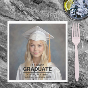 Servilleta De Papel Foto minimalista Graduación de octavo grado