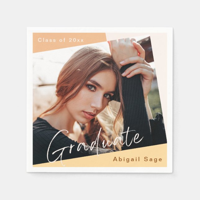 Servilleta De Papel Foto Moderna de graduación natural moderna (Anverso)
